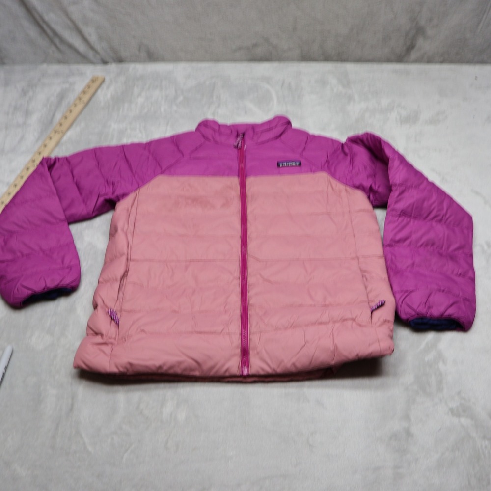 Patagonia Down Jacket Girls Large 12 Pink Insulated Light Quilted Puffer Winter